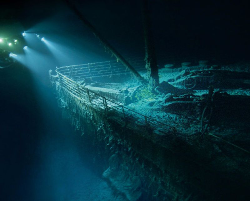 This is how the Titanic looks underwater.